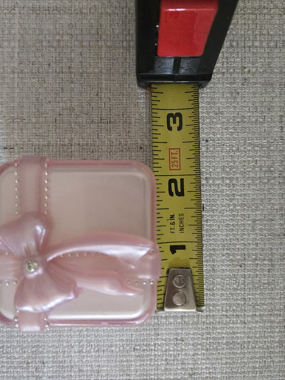 Vtg 50s JCM Jewelry Presentation Box Frosted Pink Shiny Bow - Picture 6 of 6